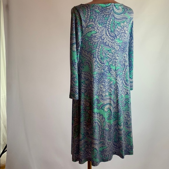 Cynthia Rowley Soft Knit Green Paisley Dress NWT-S - Picture 3 of 4